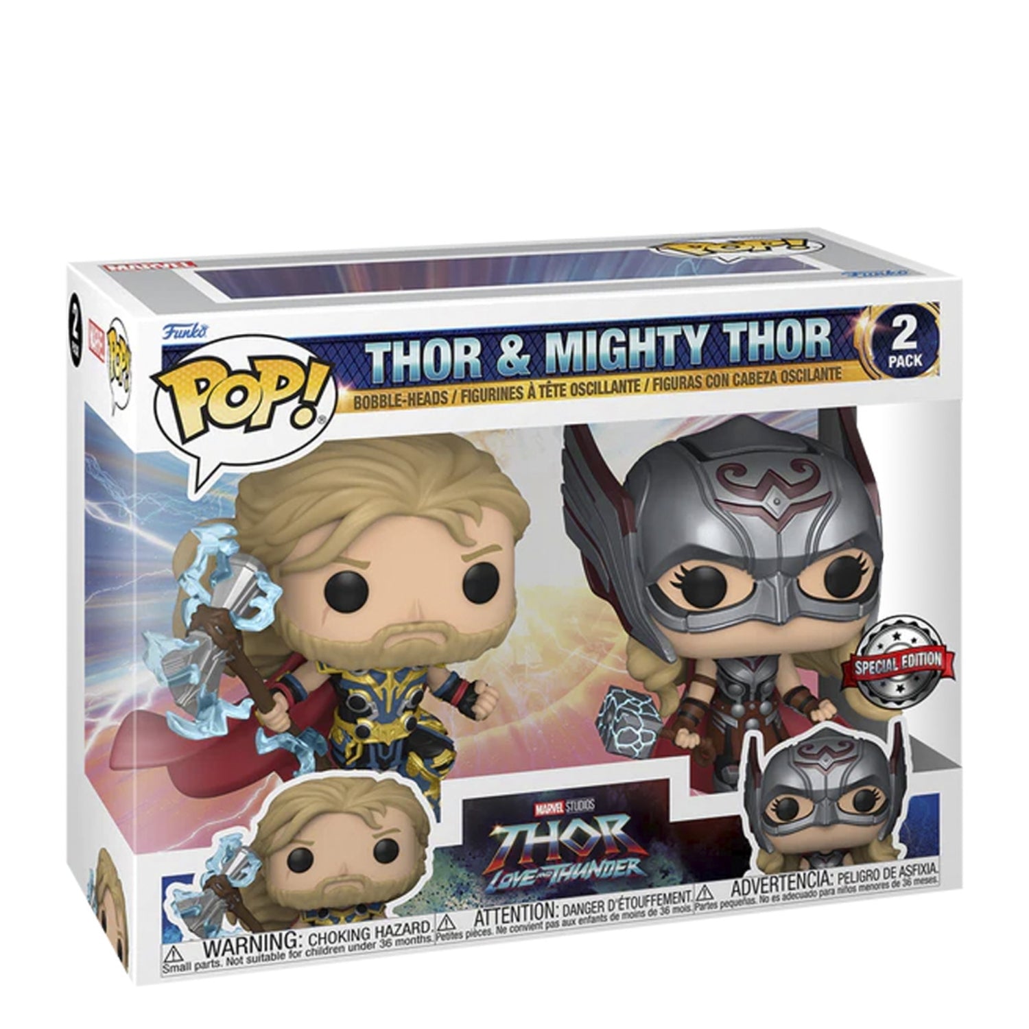Funko Pop! 2 Pack Thor & Mighty Thor (Poderosa Thor) Exclusive - Marvel - Geek Plus