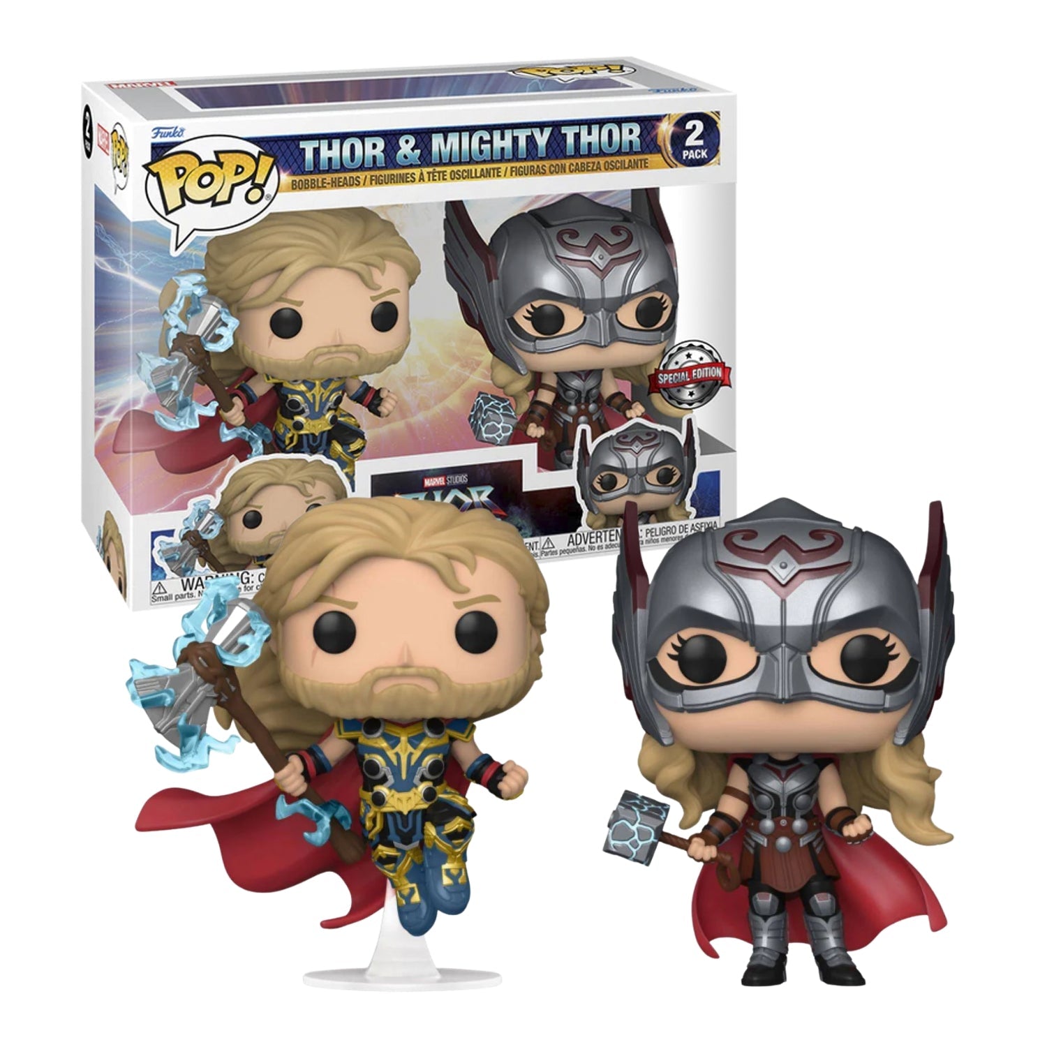 Funko Pop! 2 Pack Thor & Mighty Thor (Poderosa Thor) Exclusive - Marvel - Geek Plus