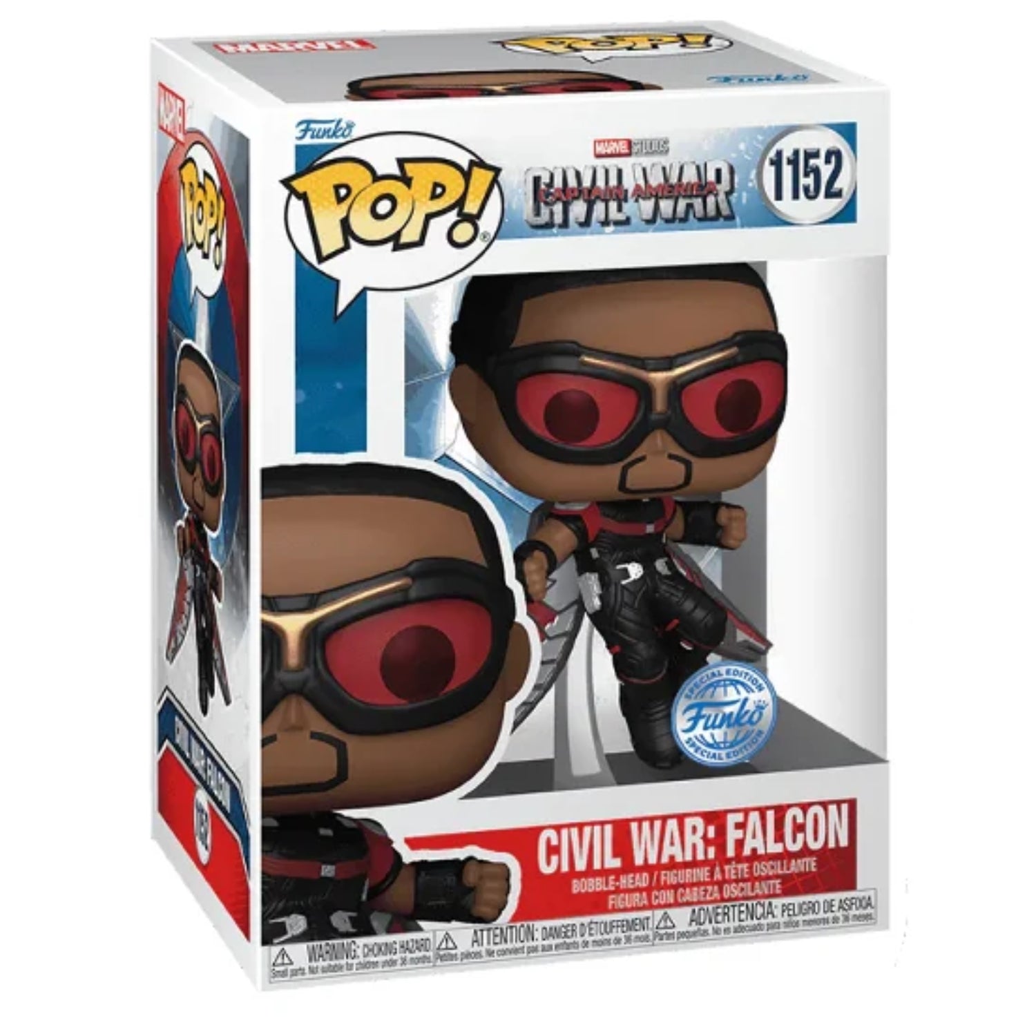 Funko Pop! Civil War: Falcon (Guerra Civil: Falcão) 1152 (Special Edition) - Marvel - Geek Plus