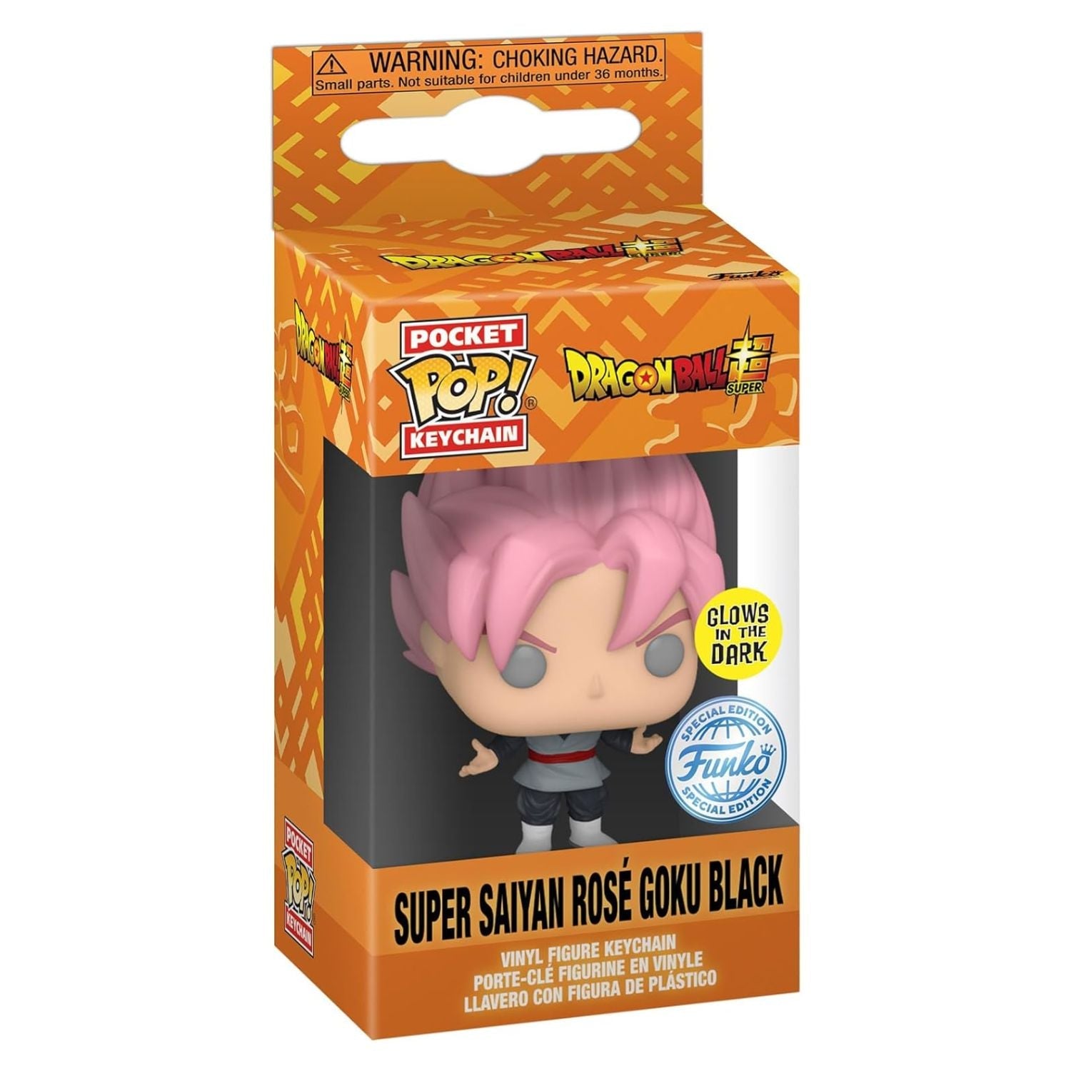 Funko Pop! Keychain Chaveiro Super Saiyan Rosé Goku Black (Glow) - Dragon Ball Z - Geek Plus