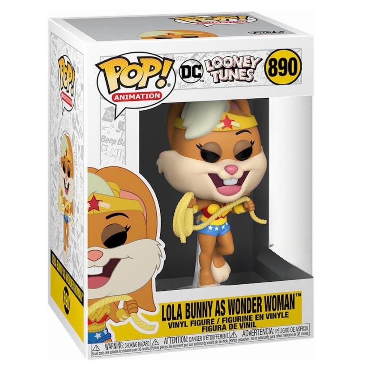 Funko Pop! Lola Bunny Wonder Woman (Mulher Maravilha) 890 (Exclusive Edition) - DC Looney Tunes - Geek Plus
