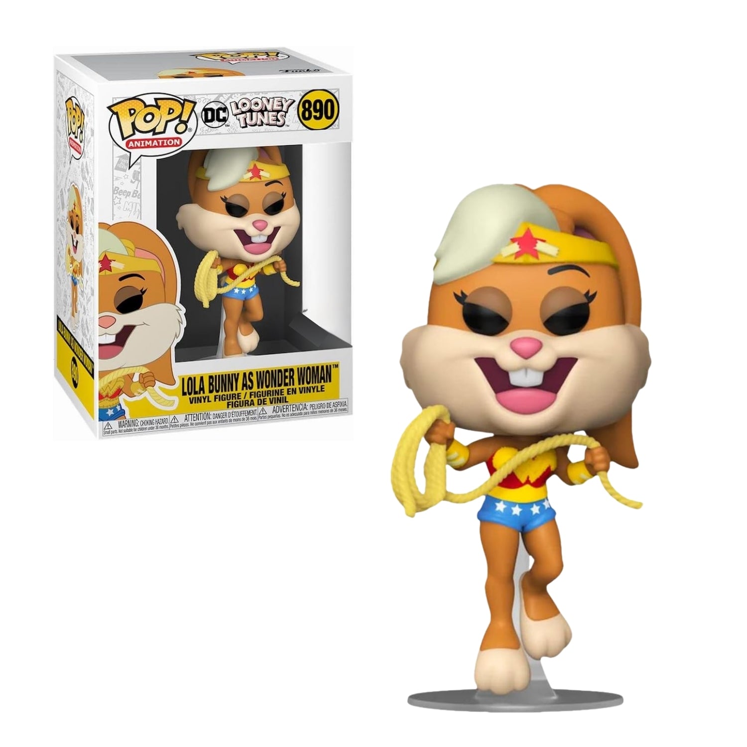 Funko Pop! Lola Bunny Wonder Woman (Mulher Maravilha) 890 (Exclusive Edition) - DC Looney Tunes - Geek Plus
