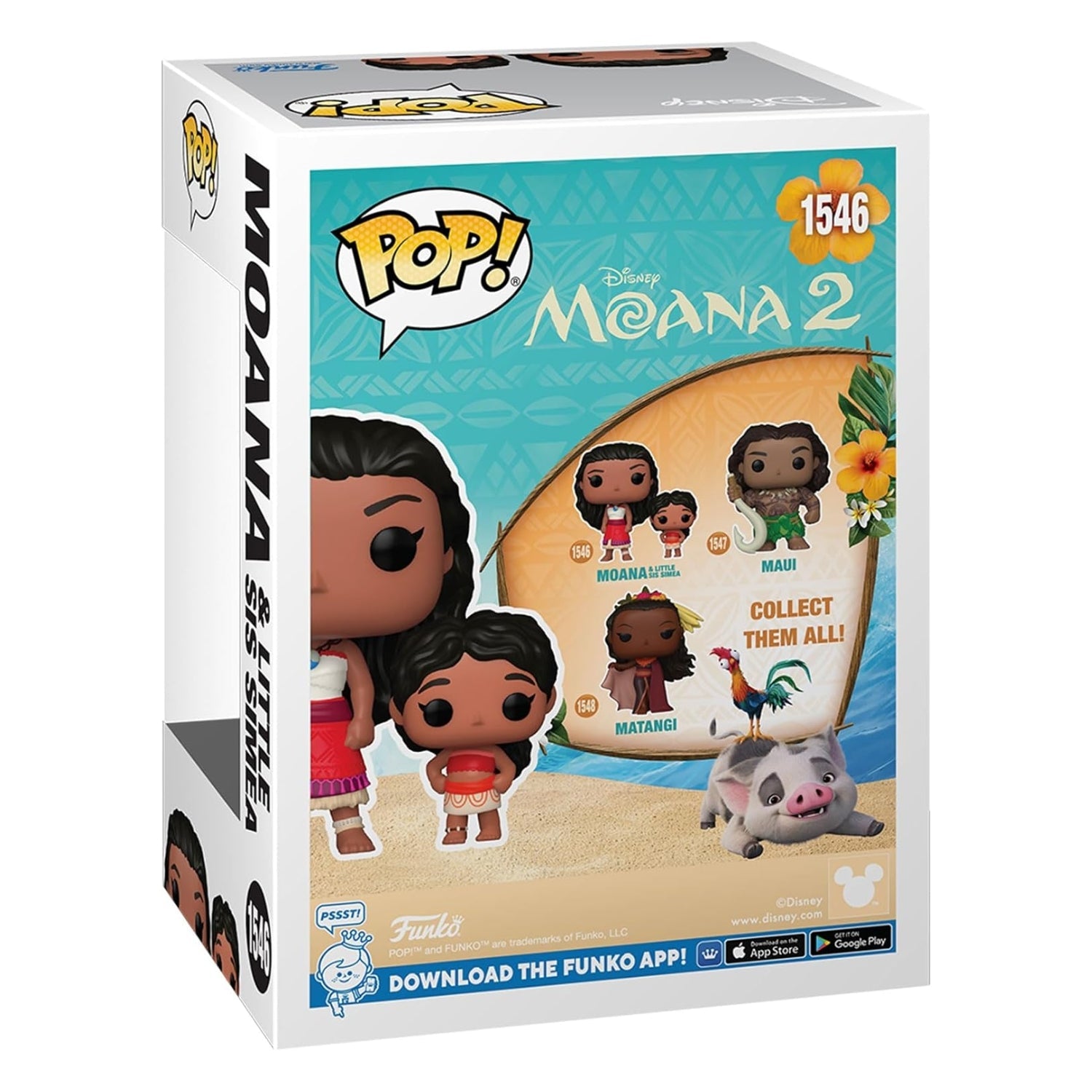 Funko Pop! Moana & Little Sis Simea (com a Irmãzinha) 1546 - Disney Moana - Geek Plus