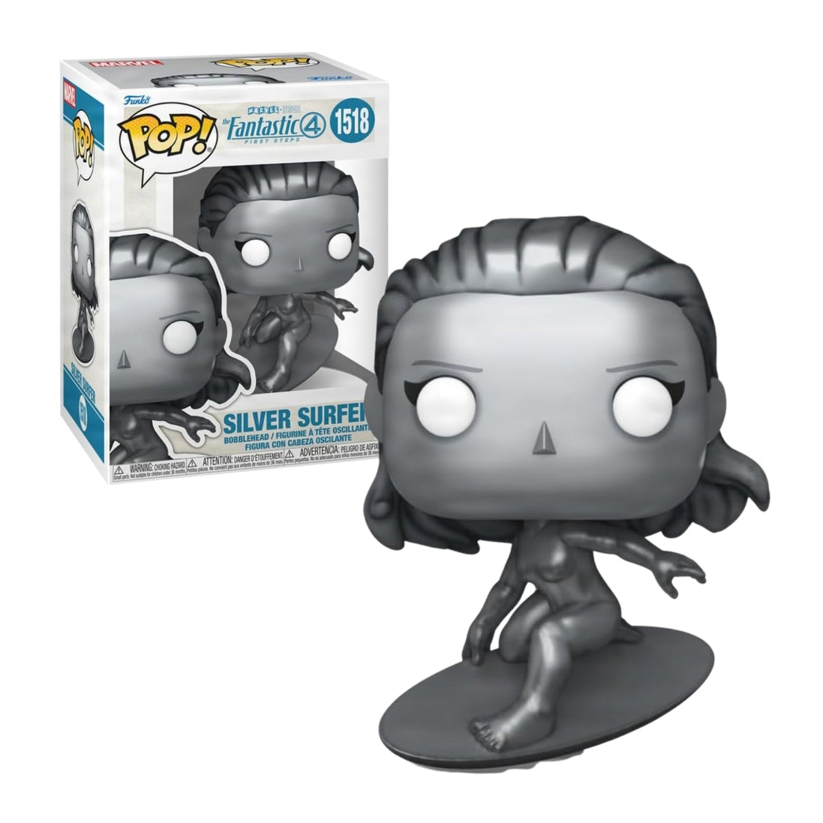 Funko Pop! Silver Surfer (Surfista Prateada) 1518 - Marvel Quarteto Fantastico - Geek Plus
