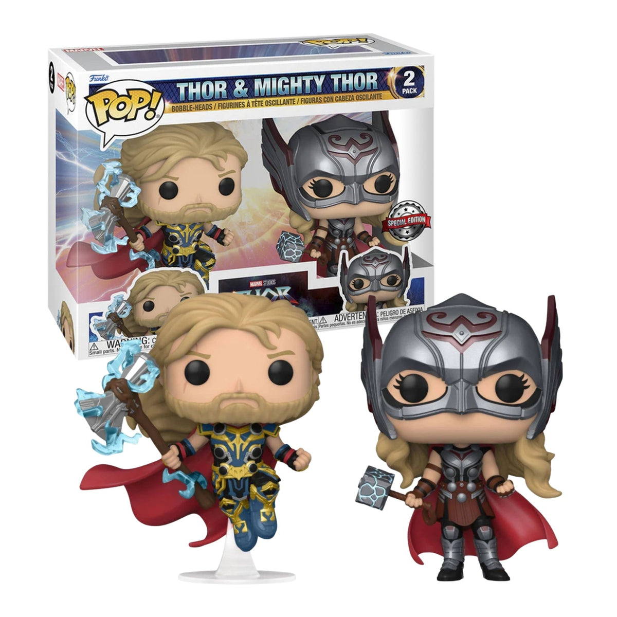 Funko Pop! 2 Pack Thor & Mighty Thor (Poderosa Thor) Exclusive - Marvel - Geek Plus