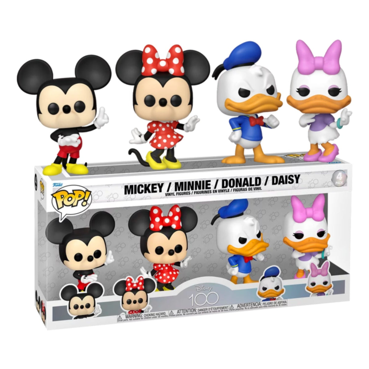 Funko Pop! 4 Pack Mickey, Minnie, Donald & Daisy - Disney 100 - Geek Plus
