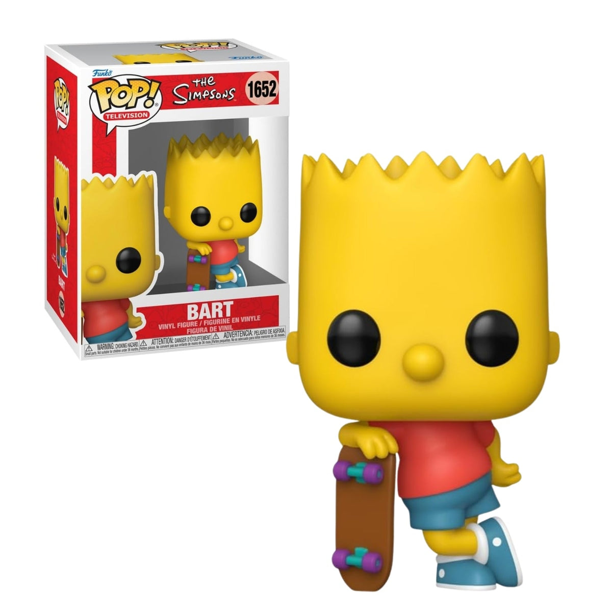 Funko Pop! Bart (com Skate) 1652 - Os Simpsons - Geek Plus