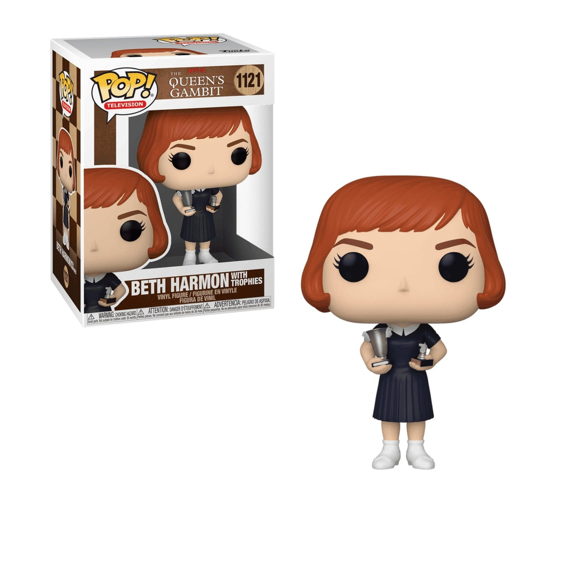 Funko Pop! Beth Harmon with Trophies 1121 (com Troféus) - Netflix O Gambito da Rainha - Geek Plus