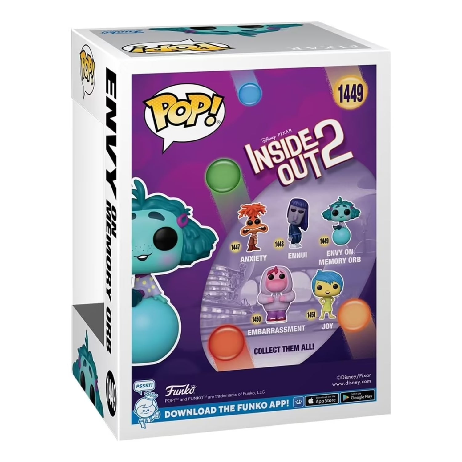 Funko Pop! Envy on Memory Orb 1449 (Inveja) - Disney Divertida Mente - Geek Plus