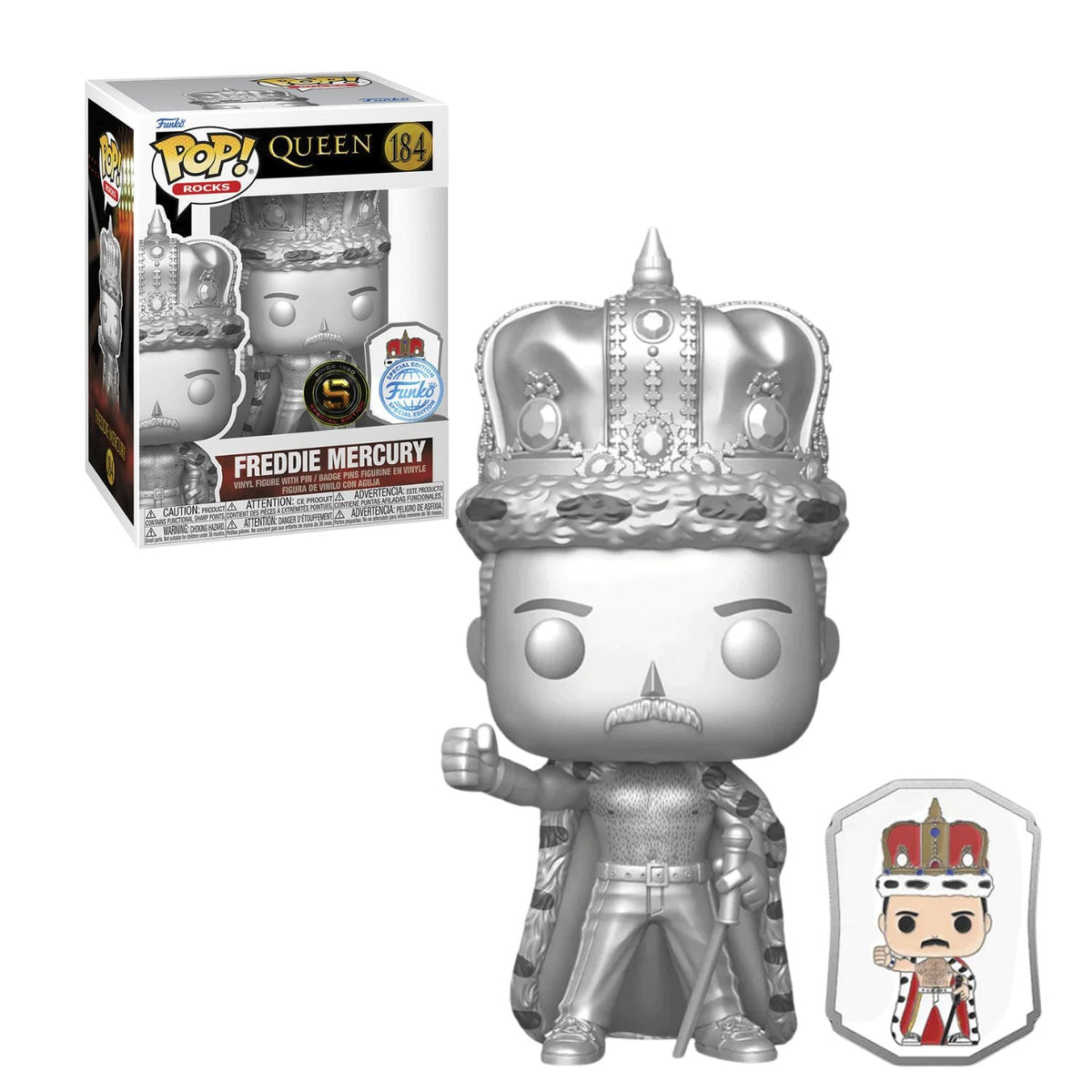 Funko Pop! Freddie Mercury King With Pin 184 (Special Edition) - Rocks Queen - Geek Plus