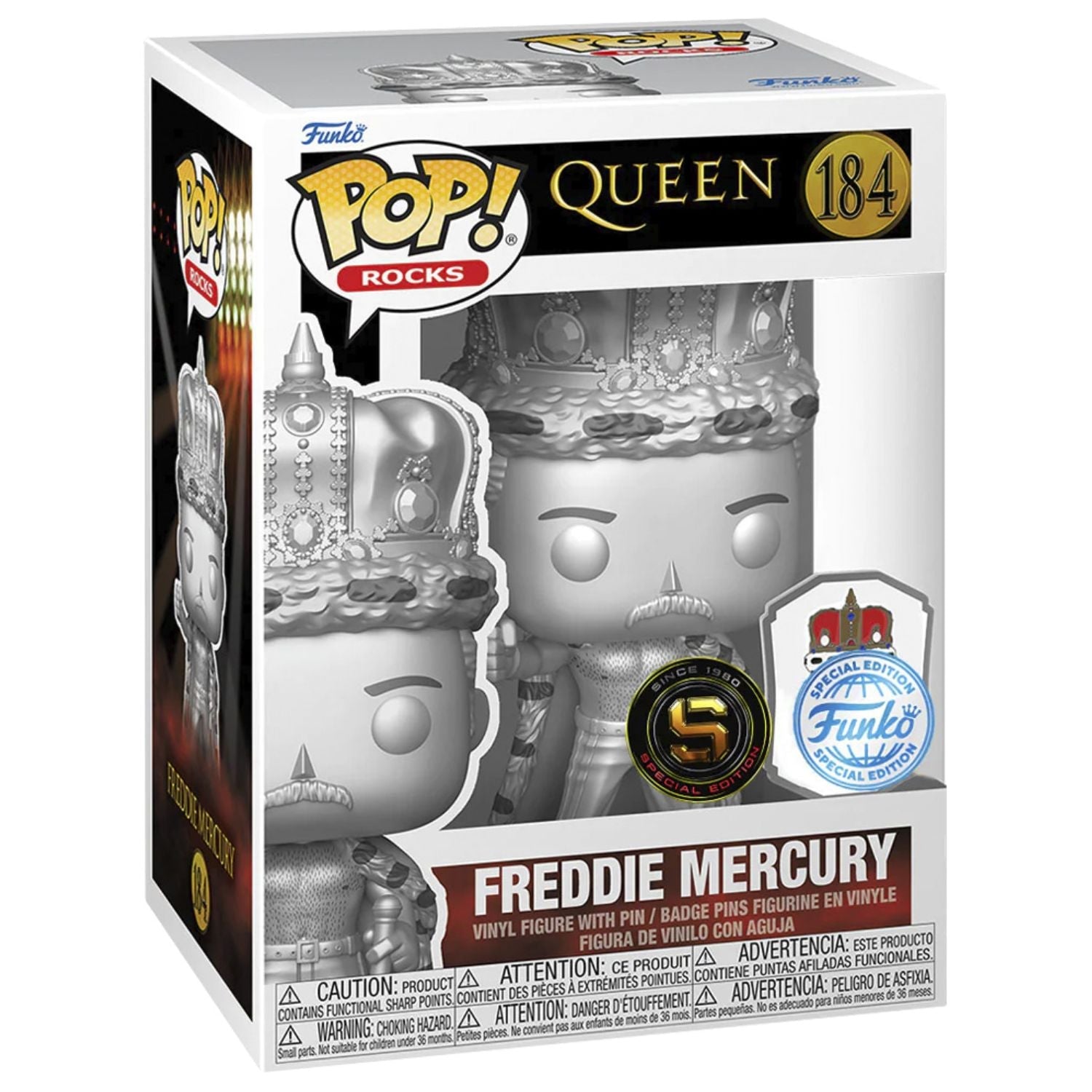 Funko Pop! Freddie Mercury King With Pin 184 (Special Edition) - Rocks Queen - Geek Plus