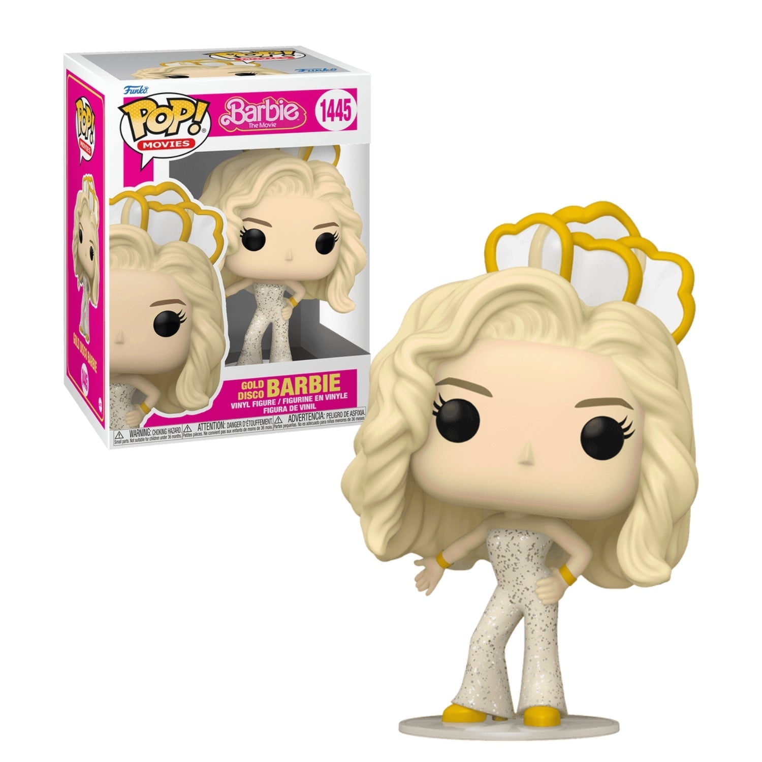 Funko Pop! Gold Disco Barbie 1445 (Barbie com Macacão Disco Dourado) - Barbie: O Filme - Geek Plus