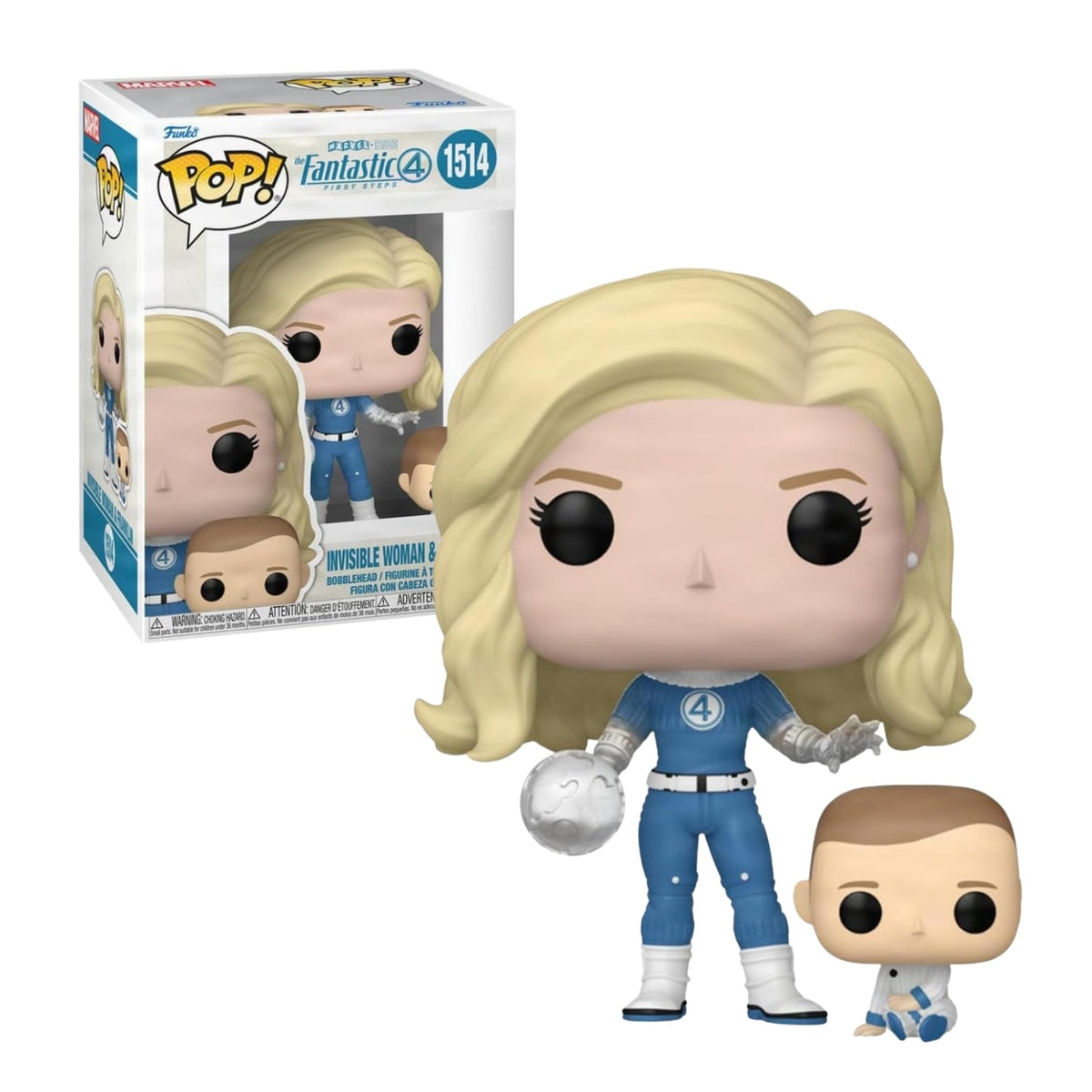 Funko Pop! Invisible Woman & Franklin (Mulher Invisível e Franklin) 1514 - Marvel Quarteto Fantastico - Geek Plus
